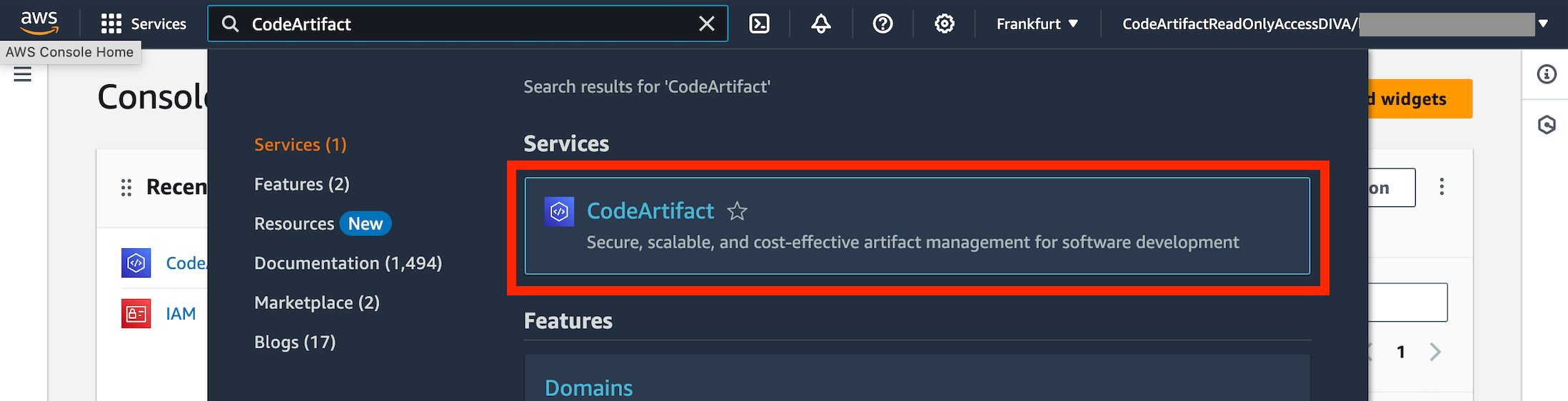 Codeartifact service