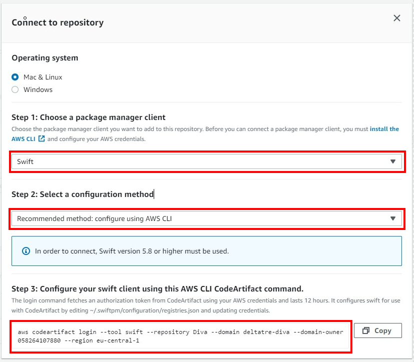 Diva Package repository connection