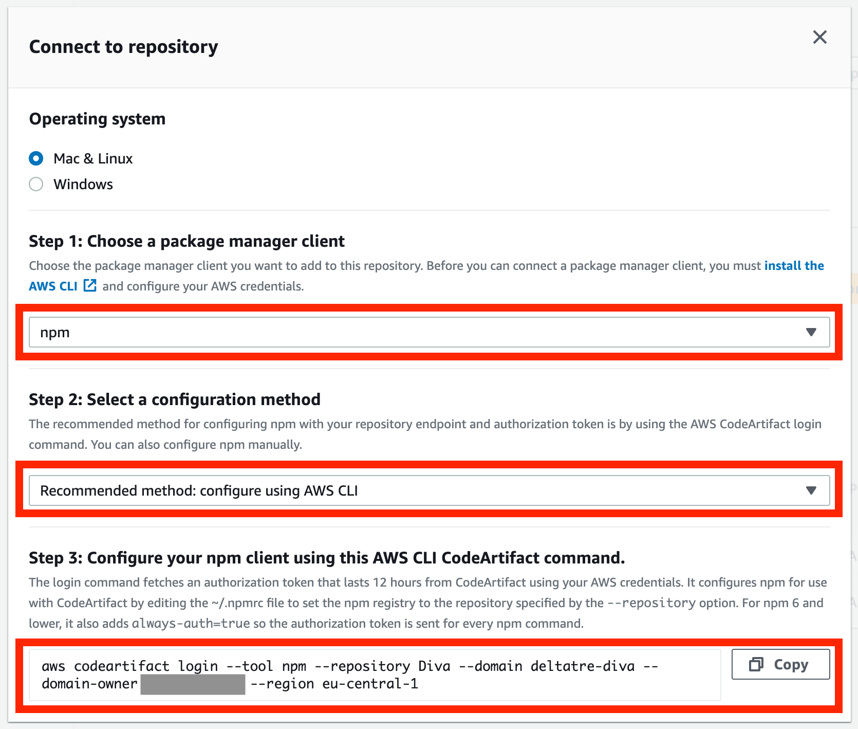 Diva Package repository connection